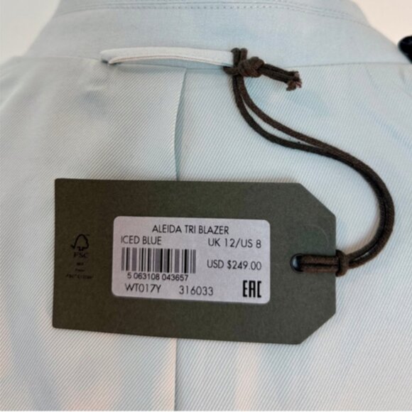 All Saints Aleida Lightweight Tri Blazer & Pants - Iced Blue - US8/UK12 - NWT - Picture 9 of 11